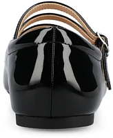 Journee Collection Women's Darlin Multi Strap Mary Jane Square Toe Flats