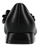 Journee Collection Women's Ophelia Bow Low Block Heel Dress Flats