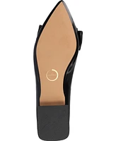 Journee Collection Women's Ophelia Bow Low Block Heel Dress Flats