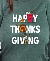 Hybrid Apparel Plus Peanuts Happy Thanksgiving Graphic Pullover Top