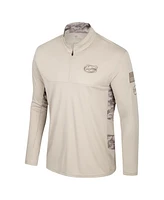 Colosseum Men's Natural Florida Gators Oht Military Appreciation Quarter-Zip Jacket