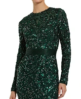 Mac Duggal Women's Embellished Long Sleeve Gown