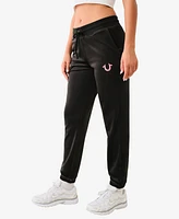 True Religion Women's Lurex Velour Jogger Pants