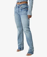 True Religion Women's Ricki Straight Flap Jeans