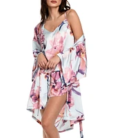 Midnight Bakery Women's Haven Floral Satin Wrap Robe