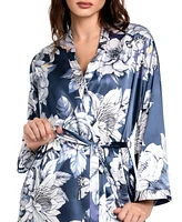 Linea Donatella Women's Flying Garden Satin Wrap Robe