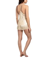 Linea Donatella Women's 2-Pc. Lace-Trim Satin Camisole & Shorts Set