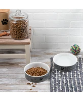 Bone Dry Paw Print Pet Bowl Set/2