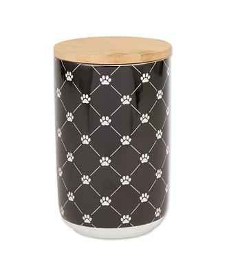 Bone Dry Ceramic Pet Treat Canister Trellis Paw