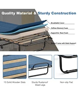 Gouun Portable Folding Bed with Memory Foam Mattress and Sturdy Metal Frame Made in Italy