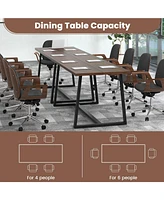 Gouun Large Dining Table with Heavy-duty Metal Frame and Anti-slip Foot Pads