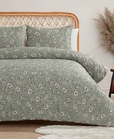 Jessica Simpson Botanical Embossed -Pc. Duvet Cover Set
