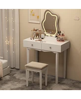 gaomon Makeup Vanity, Vanity Desk with Cloud Shaped Mirror and Touch Switch