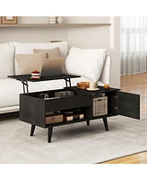 Gouun Lift Top Table with Storage and Hidden Compartment