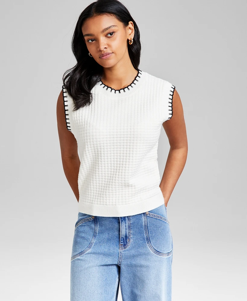 And Now This Petite Whip-Stitch Sweater Vest, Exclusively at Macy's