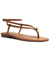 Arezzo Women's Zuri Square Toe Flat Sandals