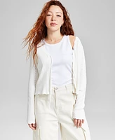 And Now This Women's Tie-Front Pointelle Cardigan, Exclusively at Macy's