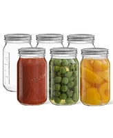 JoyJolt Wide Set of 6 Mason Jars with Airtight Lids