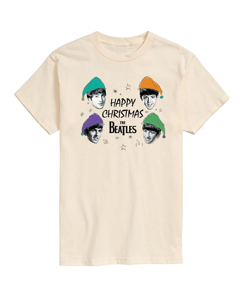 Airwaves Men's The Beatles Happy Christmas Short Sleeve Tee