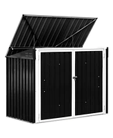 Gouun Horizontal Storage Shed 68 Cubic Feet for Garbage Cans