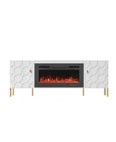Boyel Living 36 inches Electric Fireplace Tv Stand Media Consoles