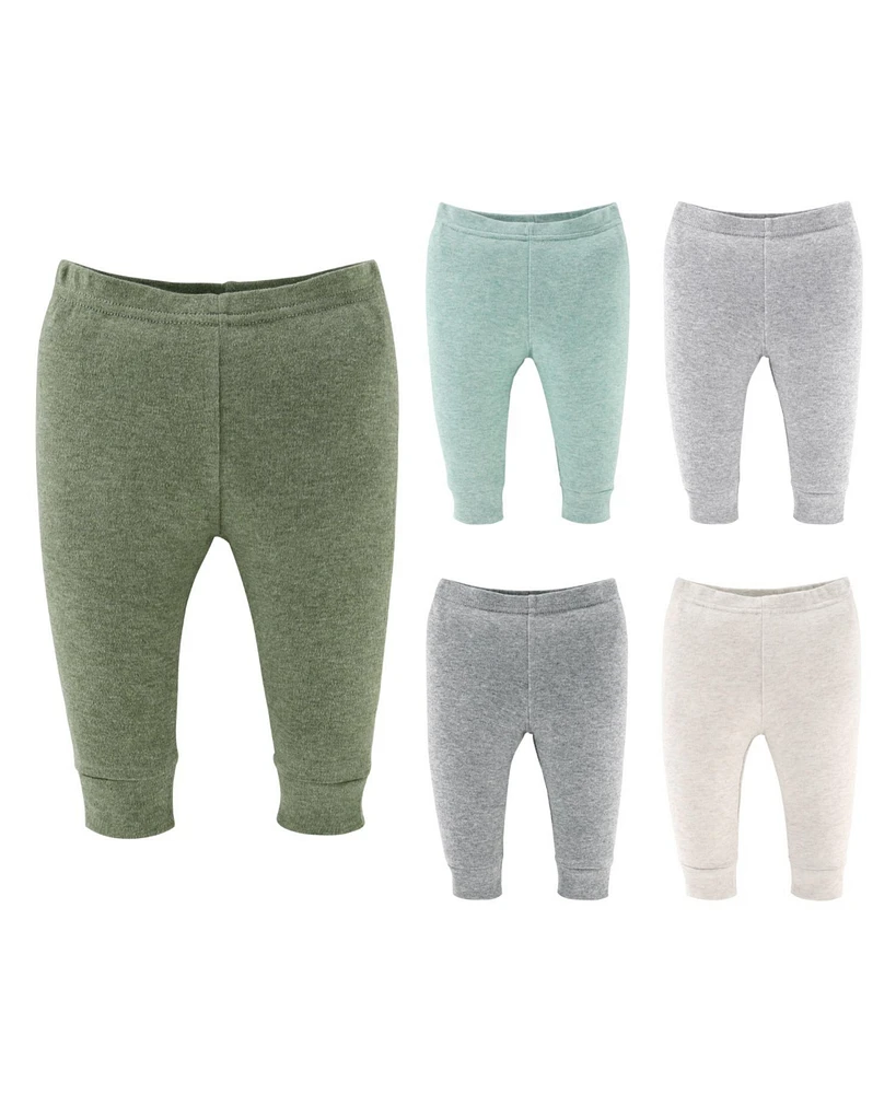 The Peanutshell Baby Boys Pants, 5-Pack, Soft Heather Neutrals