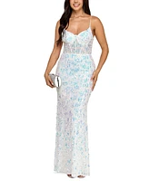 Say Yes Juniors' Sequin Scoop-Neck Gown, Created for Macy's