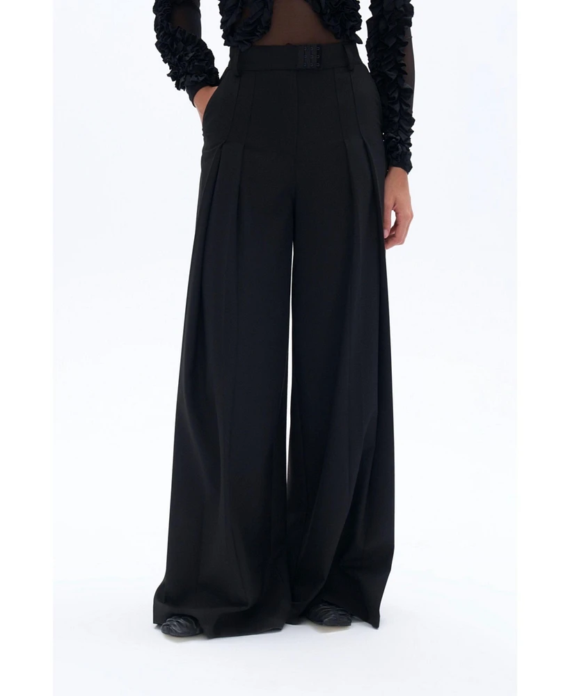 Nocturne Women's Pleated High-Waisted Pants