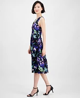 Connected Women's Strappy V-Neck Floral Midi Dress