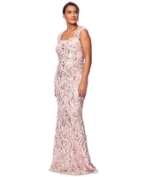 Xscape Women's Square-Neck Sleeveless Lace Gown