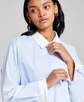 And Now This Women's Cotton Button-Front Long-Sleeve Shirt, Exclusively at Macy's