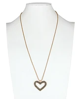 Patricia Nash Gold-Tone Pave & Heart Pendant Necklace, 30" + 3" extender