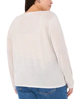 Vince Camuto Plus Crewneck Long-Sleeve Sweater, Exclusively at Macy's