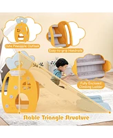 Gouun Foldable Slide with Basketball Hoop and Buffer Zone for Kids Aged 3+ Years Old