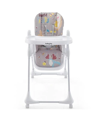 Gouun 3-In-1 Convertible Highchair with Adjustable Height and 5-Point Safety Belt and Lockable Wheels