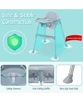 Gouun 4-in-1 Convertible Baby High Chair with Removable Double Tray