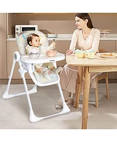 Gouun Kids High Chair Folding Feeding Chair with Multiple Recline and Height Positions