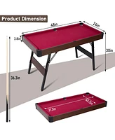 Inolait 48" Folding Pool Table, Portable Billiard Game Tables for Kids and Adults