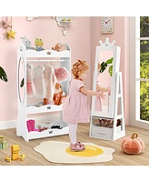 Gouun Free-Standing Full Length Kids Jewelry Armoire Cabinet with Storage Capacity