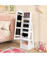 Gouun Free-Standing Full Length Kids Jewelry Armoire Cabinet with Storage Capacity