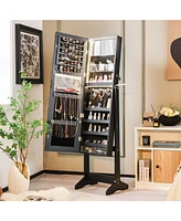 Gouun Freestanding Jewelry Cabinet with Full Length Hd Mirror