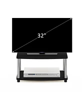 Furinno Turn-n-Tube No Tools 2-Tier Elevated Tv Stands- Espresso & Black - 11 x 23.8 x 15.8 in.