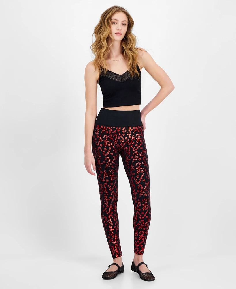 Planet Heart Juniors' Seamless Foil Festive Leggings