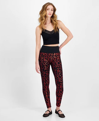 Planet Heart Juniors' Seamless Foil Festive Leggings