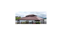 Slickblue Patio Double Roof Gazebo Replacement Canopy Top Fabric for Outdoor Use