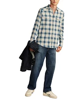 Lucky Brand Men's Plaid Dobby Western Long Sleeve Shirt