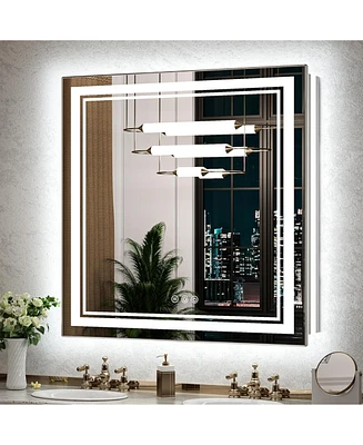 keonjinn Led Bathroom Mirror with Frontlit and Backlit