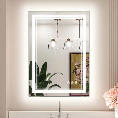 keonjinn 20x28 Led Bathroom Mirror with Frontlit and Backlit