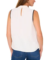 Vince Camuto Women's Cowlneck Contrast-Trim Sleeeveless Top