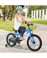 Costway 18" Led Lighted Kids Bike with Adjustable Seat Coaster Brake Training Wheels